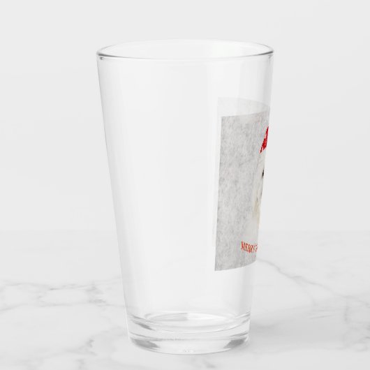 Weihnachtsmaltesischer Welpe Glas (Rechts)