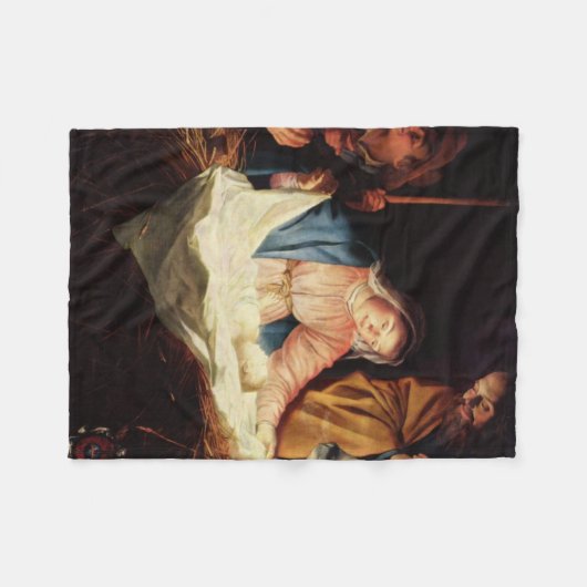 Weihnachtsmanagerszene Fleecedecke (Vorderseite (Horizontal))