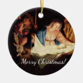 Weihnachtsmanagerszene Keramik Ornament (Vorne)