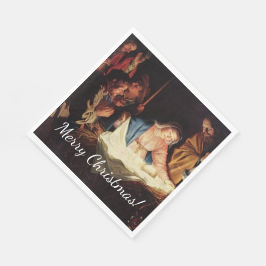 Weihnachtsmanagerszene Serviette (Ecke)