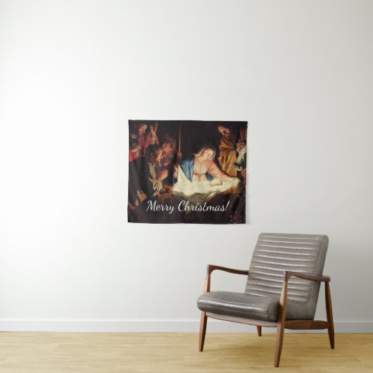 Weihnachtsmanagerszene Wandteppich (Beispiel (Horizontal))