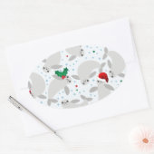 Weihnachtsmanatee Ovaler Aufkleber (Umschlag)