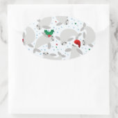 Weihnachtsmanatee Ovaler Aufkleber (Tasche)