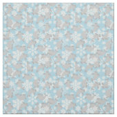 Weihnachtsmanatee Winterblaue Schneeflocken Stoff (Muster)