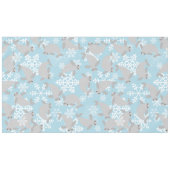 Weihnachtsmanatee Winterblaue Schneeflocken Tischdecke (Vorderseite (Horizontal))