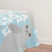 Weihnachtsmanatee Winterblaue Schneeflocken Tischdecke (Beispiel)