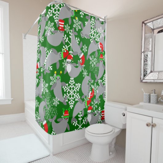 Weihnachtsmanateure Duschvorhang (Beispiel)