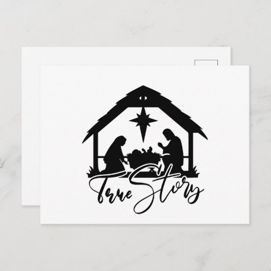 Weihnachtsmanger Religiöse Szene Feiertagspostkarte (Vorne/Hinten)