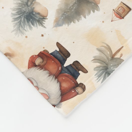Weihnachtsmann 2 - Aquarell Fleecedecke (Ecke)