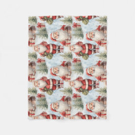 Weihnachtsmann 3 - Aquarell Fleecedecke