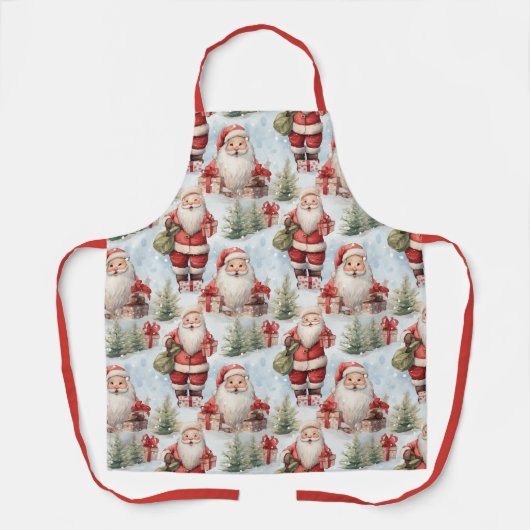 Weihnachtsmann 3 - Aquarell Schürze (Vorderseite)