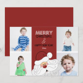 Weihnachtsmann 4-Foto 12x18 Weihnachtskarte Feiertagskarte (Vorne/Hinten)