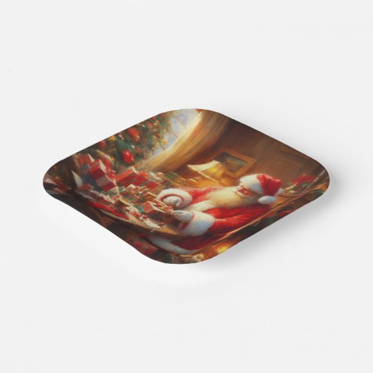 Weihnachtsmann 4 pappteller (Gewinkelt)