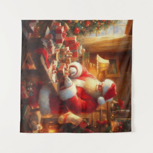 Weihnachtsmann 4 wandteppich (Vorderseite (Horizontal))