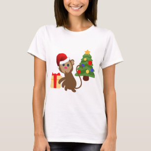 weihnachtsmann Affe Emoji T-Shirt