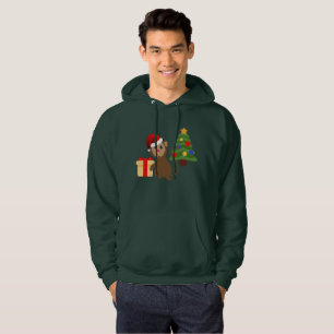 weihnachtsmann-Affen-Emoji Herren Kapuzenpullover Hoodie