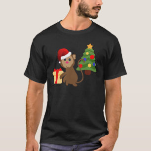 weihnachtsmann-Affen-Emoji T-Shirt