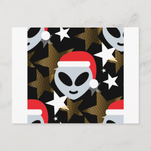 weihnachtsmann alien emoji feiertagspostkarte