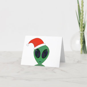 Weihnachtsmann-Alien Feiertagskarte