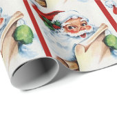 Weihnachtsmann Alte Mode Weihnachten Geschenkpapier (Rolleneckpunkt)