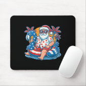Weihnachtsmann am 4. Juli Santa Flamingo Pool Schw Mousepad (Mit Mouse)