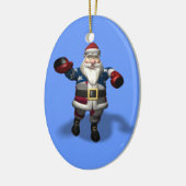 Weihnachtsmann am Boxtag Keramikornament (Links)