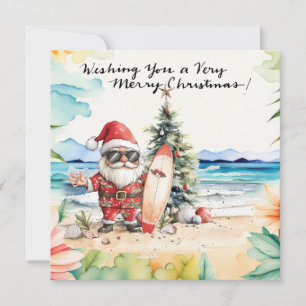 WEIHNACHTSMANN am Hawaii-Strand für Weihnachten