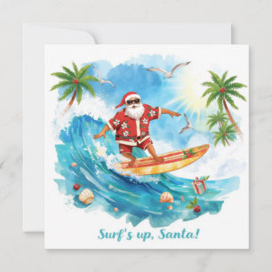 WEIHNACHTSMANN am Hawaii-Strand für Weihnachten