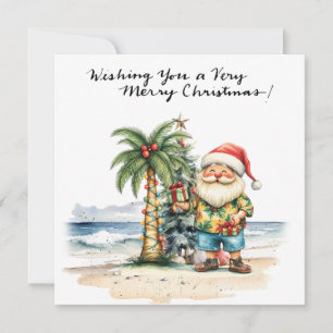 WEIHNACHTSMANN am Hawaii-Strand für Weihnachten