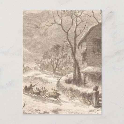 Weihnachtsmann am Heiligen Abend Feiertagspostkarte (Vorderseite)