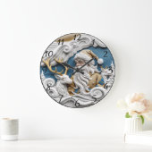 Weihnachtsmann am Heiligen Abend Große Wanduhr (Zuhause)