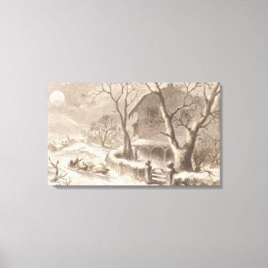 Weihnachtsmann am Heiligen Abend Leinwanddruck (Vorderseite)