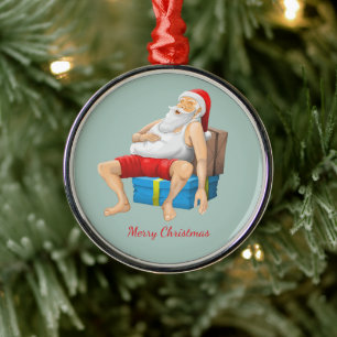 Weihnachtsmann am Heiligen Abend Ornament Aus Metall