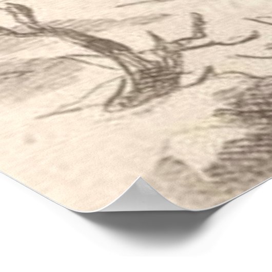 Weihnachtsmann am Heiligen Abend Poster (Ecke)