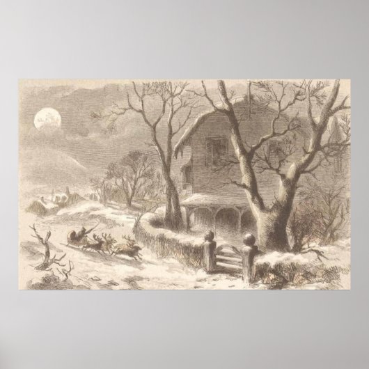 Weihnachtsmann am Heiligen Abend Poster (Vorne)