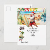 WEIHNACHTSMANN am Strand Datum vormerken Postkarte (Vorne/Hinten)