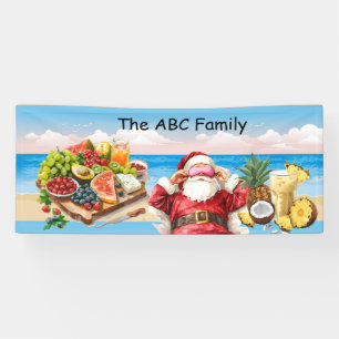 Weihnachtsmann am Strand Weihnachten im Juli Party Banner