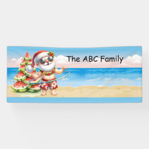 Weihnachtsmann am Strand Weihnachten im Juli Party Banner
