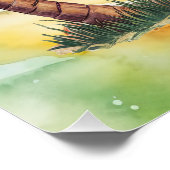 Weihnachtsmann am Strand zu Weihnachten im Juli Poster (Ecke)