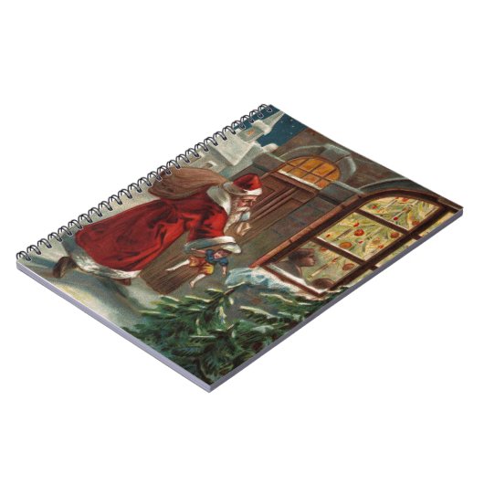 Weihnachtsmann am Türrechner Notizblock (Linke Seite)