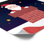 Weihnachtsmann am Weihnachtsabend am Kamin Poster (Ecke)