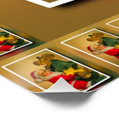 Weihnachtsmann am Weihnachtsbaum - Vintager Urlaub Poster (Ecke)