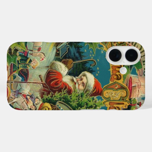 Weihnachtsmann Antike Kunst Case-Mate iPhone Hülle (Rückseite (Horizontal))