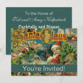 Weihnachtsmann Antike Kunst Einladung (Vorne/Hinten)