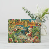 Weihnachtsmann Antike Kunst Einladung (Stehend Vorderseite)