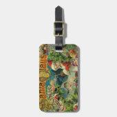 Weihnachtsmann Antike Kunst Gepäckanhänger (Vorderseite vertikal)