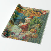Weihnachtsmann Antike Kunst Geschenkpapier (Ungerollt)