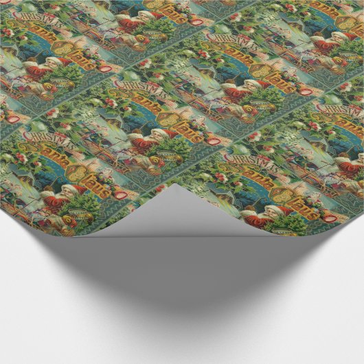 Weihnachtsmann Antike Kunst Geschenkpapier (Ecke)