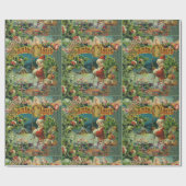 Weihnachtsmann Antike Kunst Geschenkpapier (Flach)