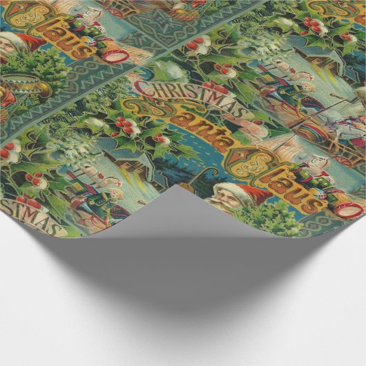 Weihnachtsmann Antike Kunst Geschenkpapier (Ecke)